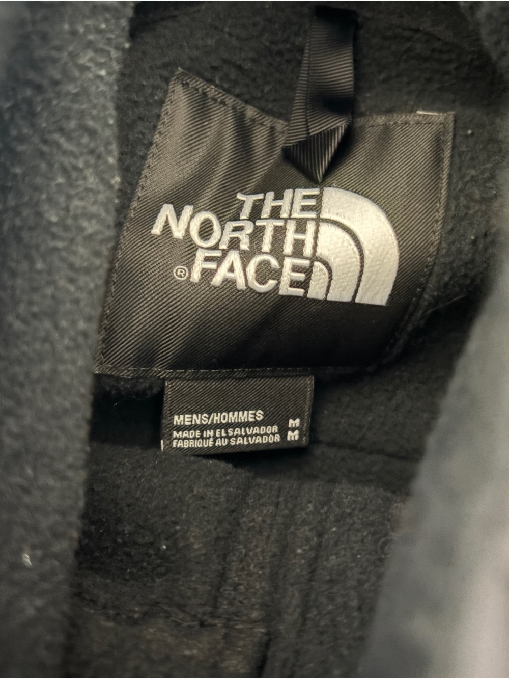 The North Face Black Hooded Fleece Jacket with Woven Chest - Picture 2 of 4